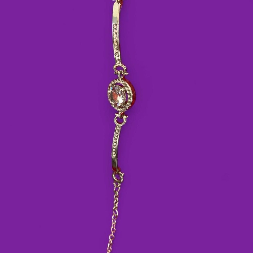 Silver rhinestone thin bracelet with stone and a touch of glamour exquisite
